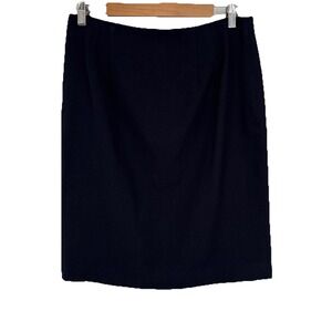 Vintage Lord & Taylor Womens Wool‎ Pencil Skirt 14 Navy Blue Career Office Siren